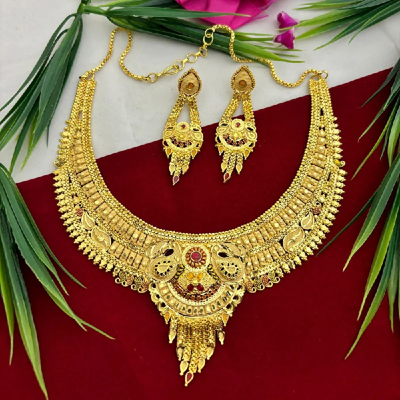 Crystal Flower Necklaces-Pari Art Jewellery Forming Necklace Set