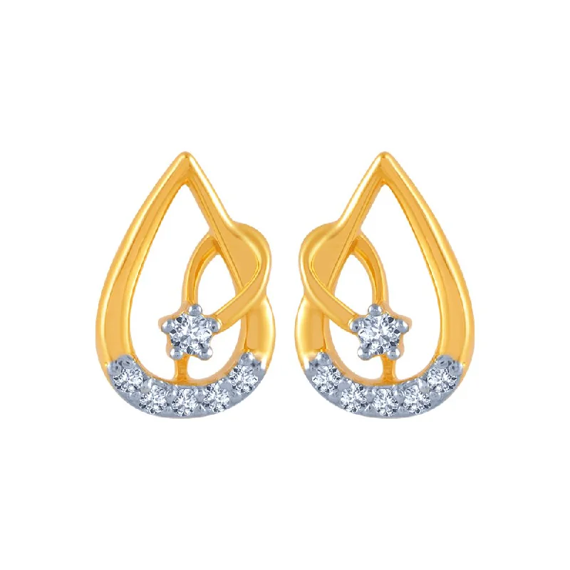 Customized Initial Earrings-18k (750) Yellow Gold And Diamond Stud Earrings For Women