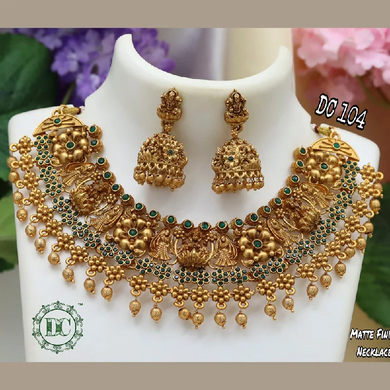 Geometric Necklaces for Women-Diksha Collection Gold Plated Necklace Set