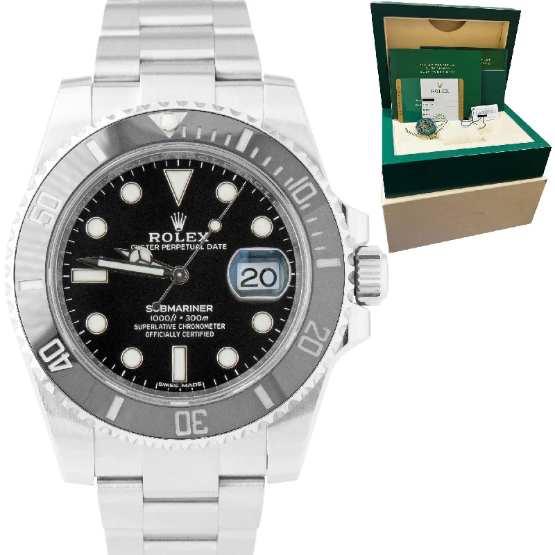 Luxury Swiss Watches for Men-2020 Rolex Submariner Date 40mm Stainless Black Ceramic Dive Watch 116610 LN B+P