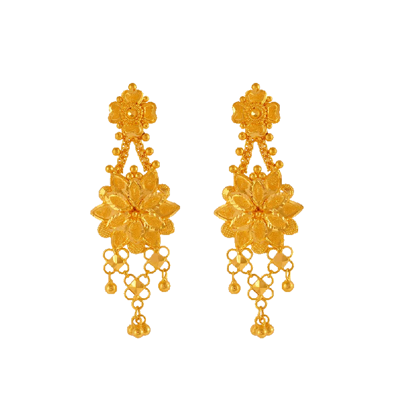 Artistic Earrings for Women-22KT Yellow Gold Jhumki Earrings For Women