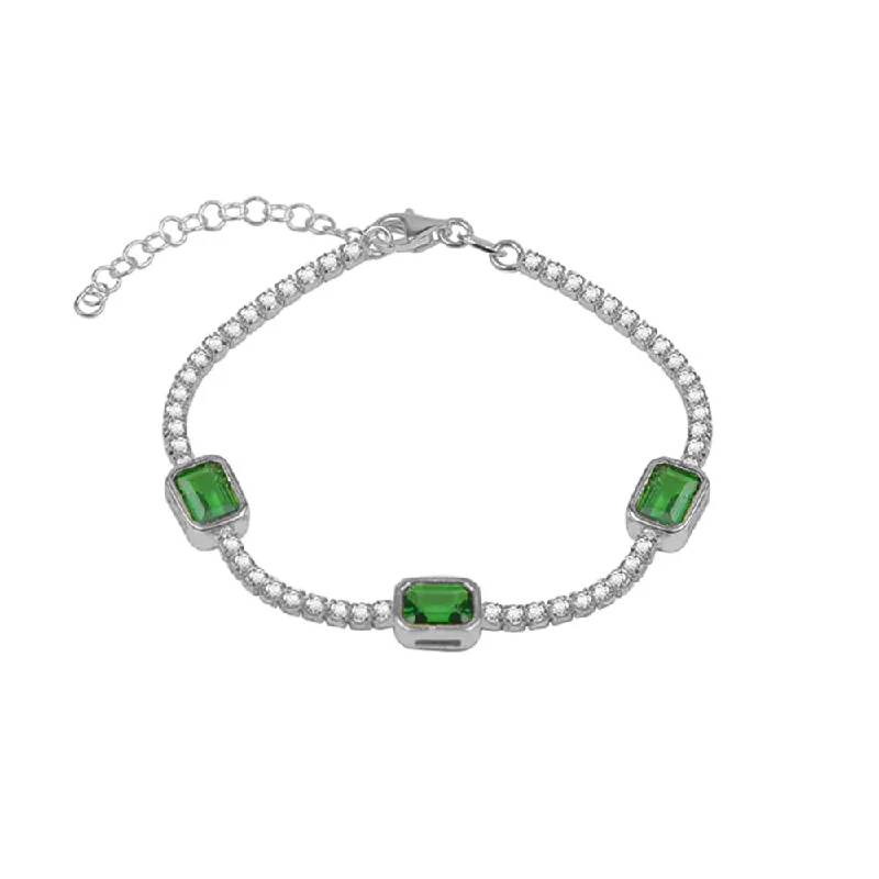 Trendy Tennis Bracelets-THE GREEN EMERALD TENNIS BRACELET (CHAPTER II BY GREG YÜNA X THE M JEWELERS)