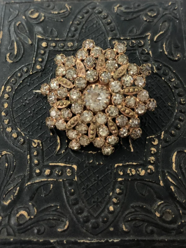 Fashionable Crystal-Embellished Brooch-Fashionable Crystal-Embellished Brooch-Estate Collection - Antique and Vintage Victorian Brooch