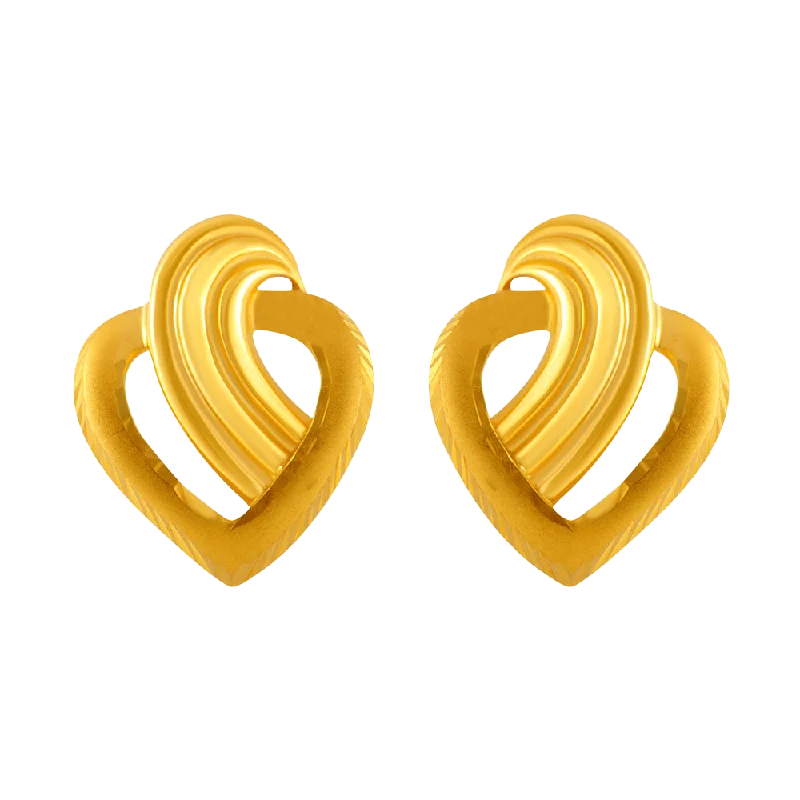 Layered Hoop Earrings-22KT Yellow Gold Stud Earrings For Women