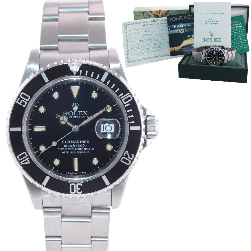 Digital Sport Watches for Women-PAPERS & Serviced Rolex Submariner 16610 Steel Black Patina Dial 40mm Watch Box