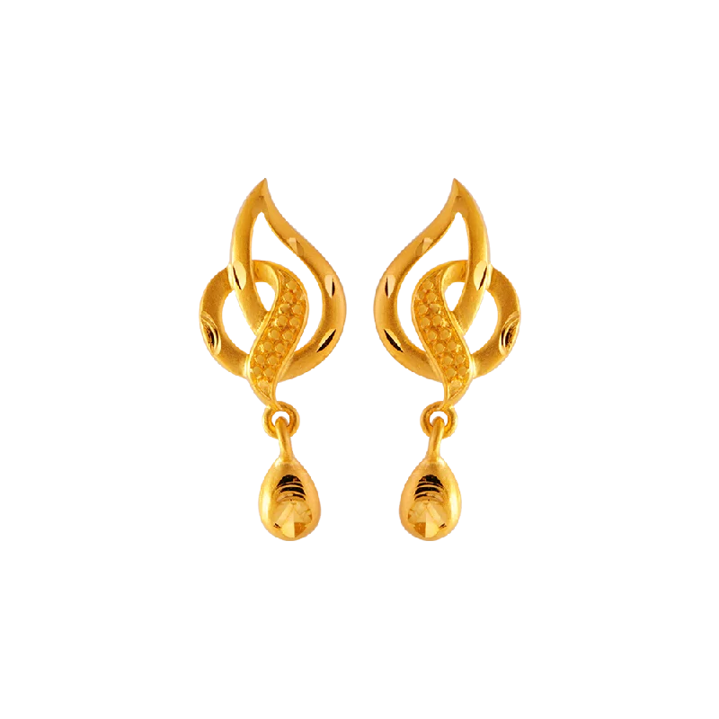 Modern Geometric Earrings-22KT Yellow Gold Clip-on Earrings For Women