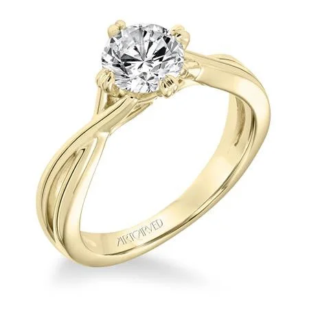 Sterling Silver Engagement Rings-Yellow Gold Engagement Ring