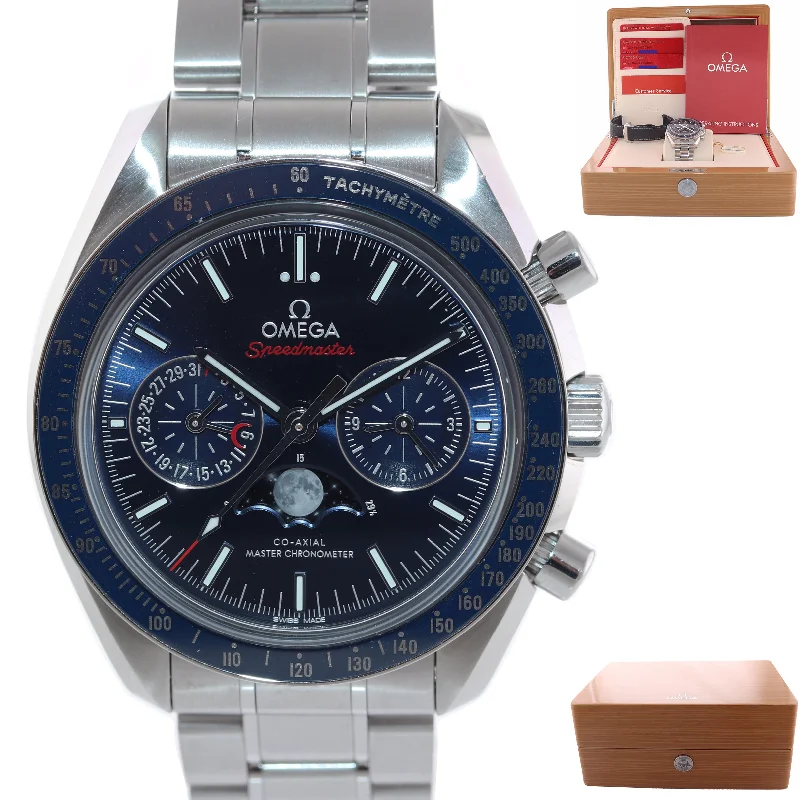 Trendy Smart Watches for Teens-2020 PAPERS Omega Speedmaster Moonphase 304.33.44.52.03.001 Steel Blue Watch