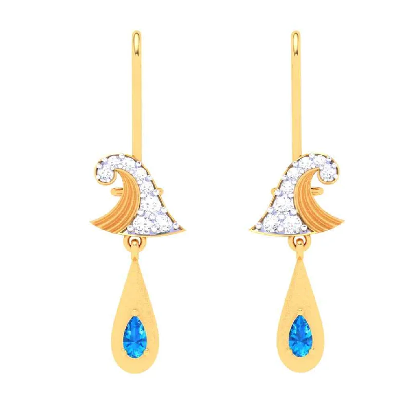 Funky Resin Earrings-14k Gold Earrings With Striking Gems From Amazea Collection