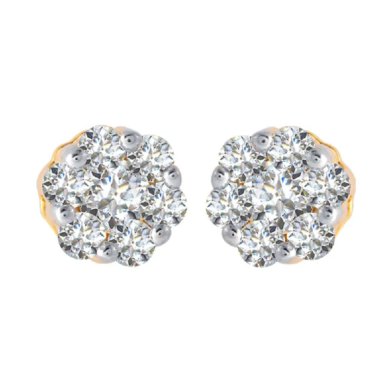 Funky Resin Earrings-18KT (750) Yellow Gold And Diamond Clip-on Earrings For Women