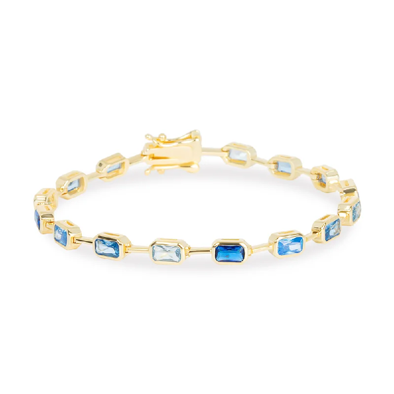 Personalized Gold Beaded Bracelets-THE BAGUETTE TENNIS BRACELET