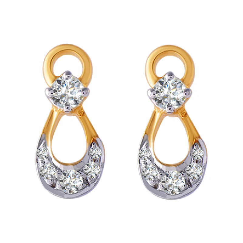 Luxury Earrings for Brides-18KT (750) Yellow Gold And Diamond Clip-on Earrings For Women