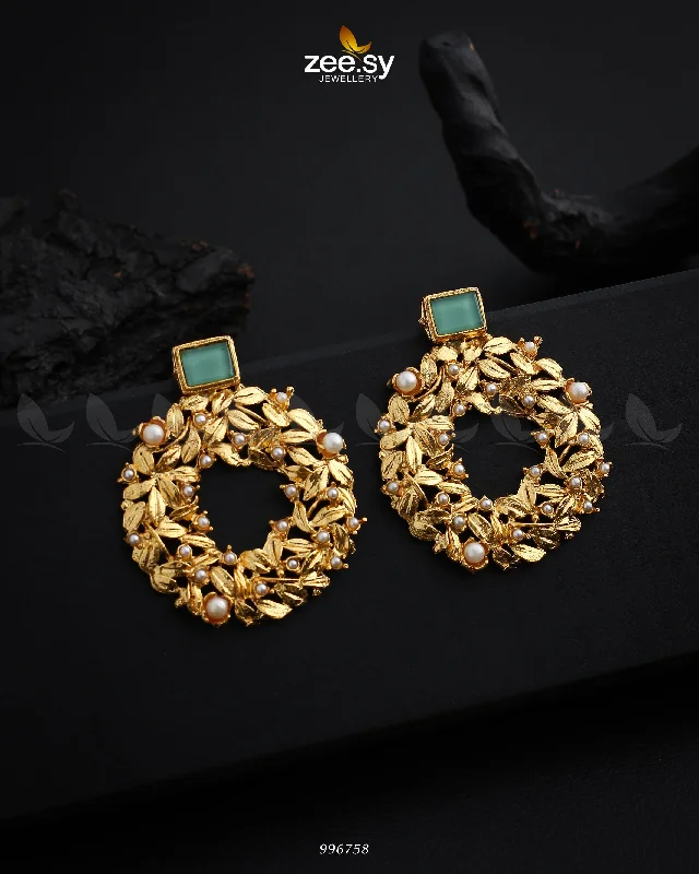 Art Deco Earrings-Leaf Nest Earrings