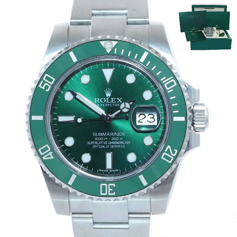 Smart Watches with Heart Rate Monitor-2019 DISCONTINUED Rolex Submariner Hulk 116610LV Green Ceramic Watch Box