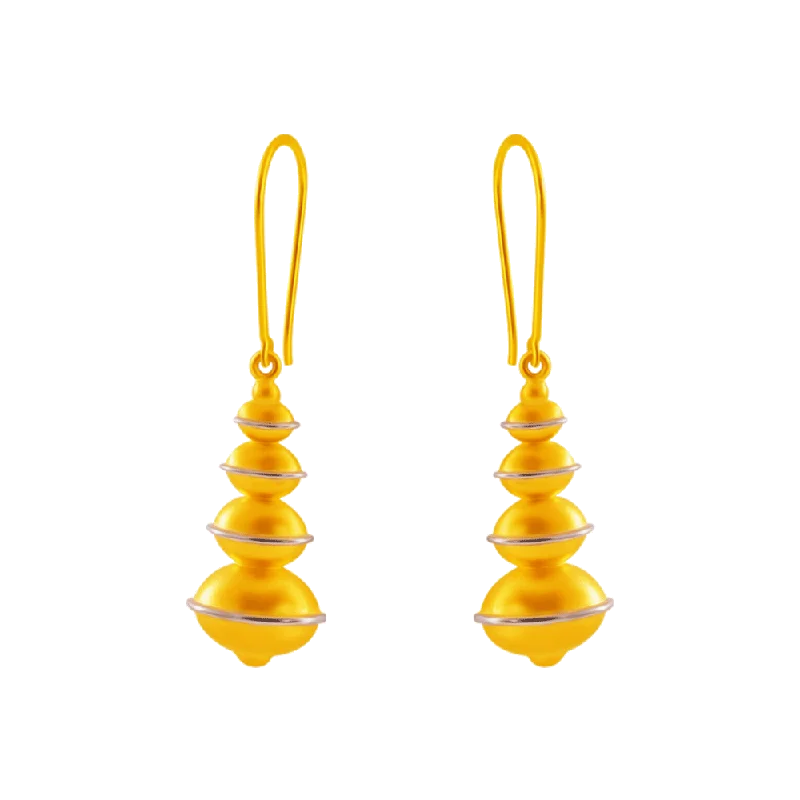 Multi-Layered Earrings-14KT (585) Yellow Gold Clip-on Earrings For Women