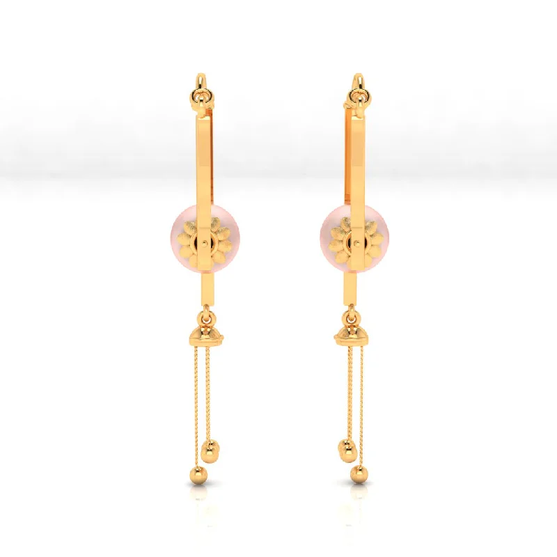 Cheap Fashion Earrings-14k Beautiful Gold Dangler Earrings With Unique Design