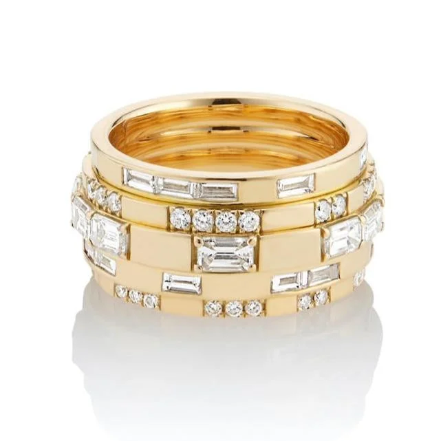 Custom Couples Rings-EMERALD CUT AND BAGUETTE DIAMOND ENERGY BAND