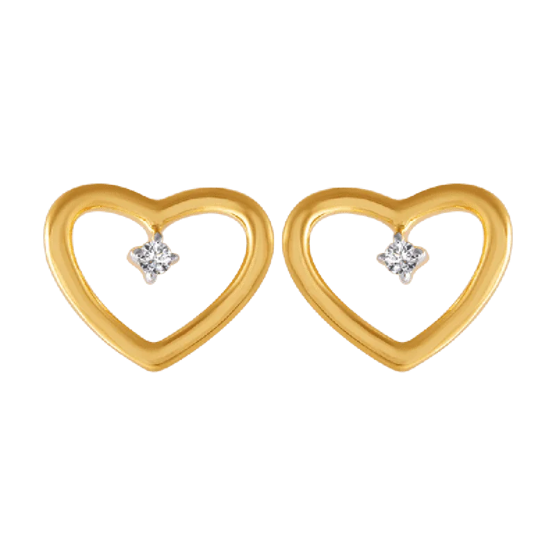 Gold Plated Dangle Earrings-18KT (750) Yellow Gold And Diamond Clip-on Earrings For Women