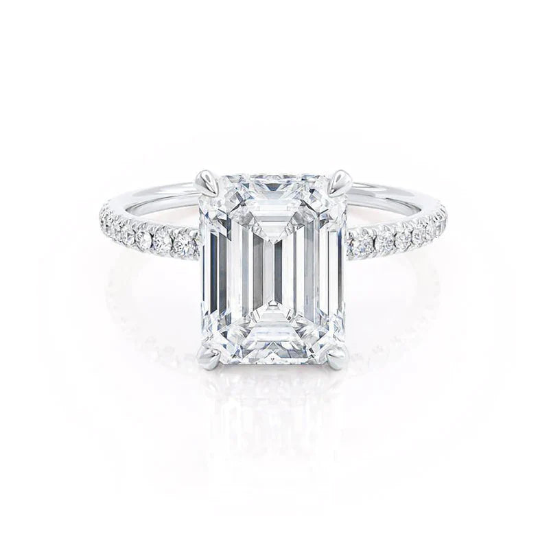 Stylish Wedding Rings for Brides-14K WHITE GOLD LAB GROWN DIAMOND RING