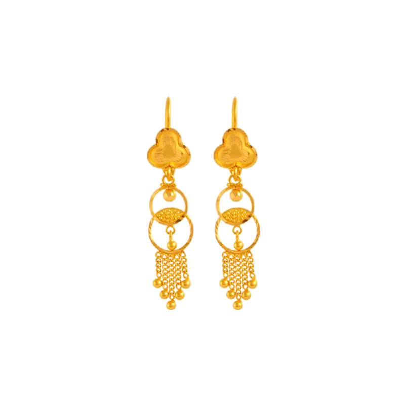 Sparkling Gem Earrings-22KT Yellow Gold Jhumki Earrings For Women