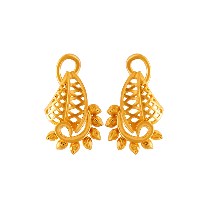 Gold-Plated Earrings for Women-22KT Yellow Gold Clip-on Earrings For Women