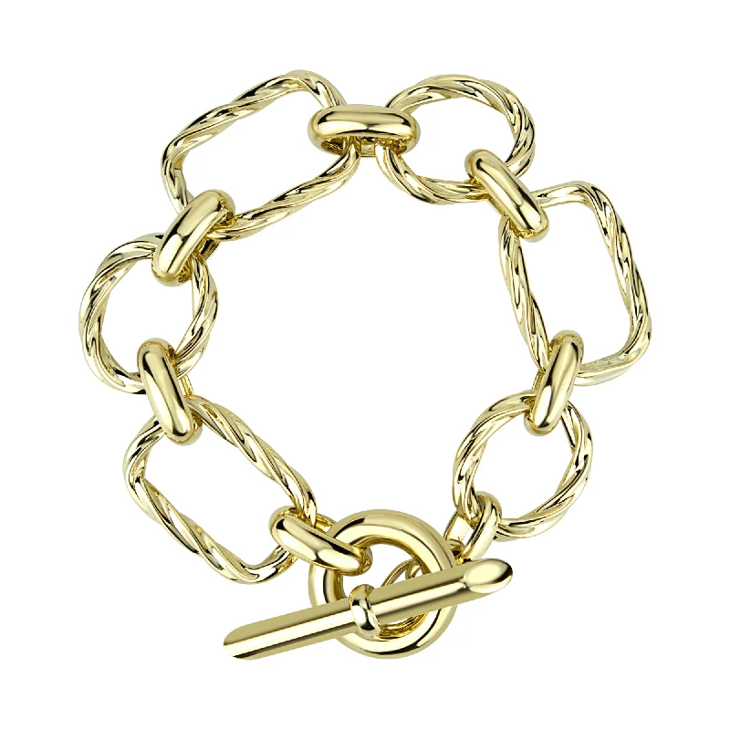 Elegant Silver Cuff Bracelets-Bracelet - Gold (2305D)