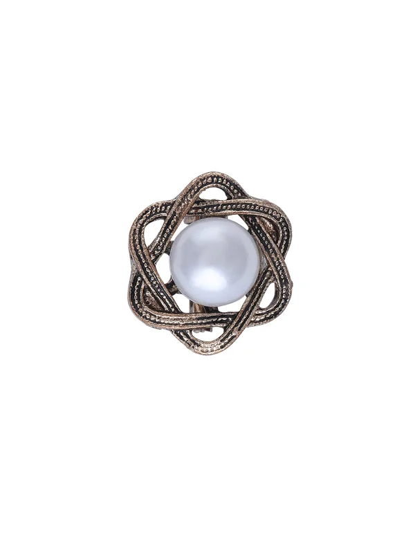 Custom Pearl Brooch-Custom Pearl Brooch-Exquisite Flower Design with Pearl Antique Brooch