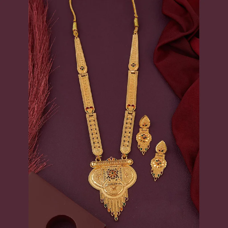 Personalized Couple Necklaces-Kalpna Sales Gold Plated Meenakari Necklace Set