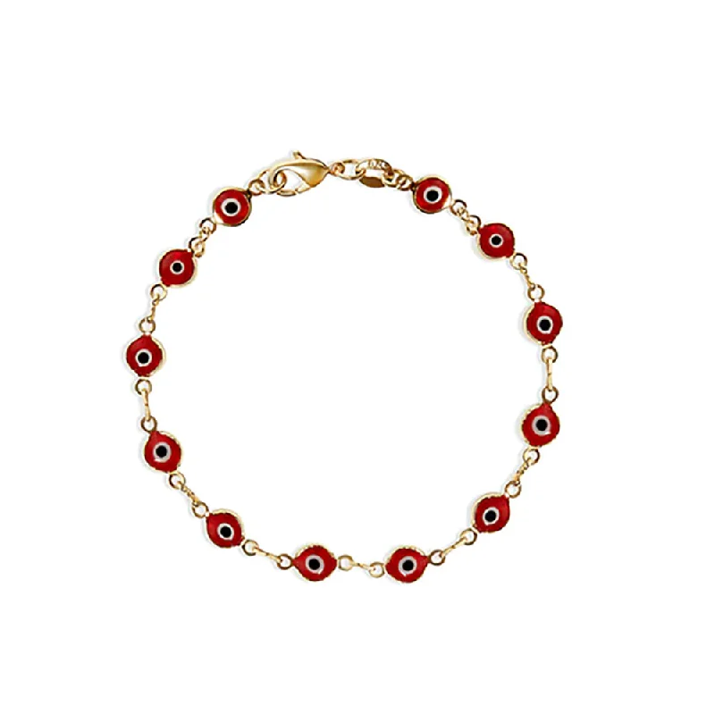 Gemstone Chain Bracelets-THE RED EVIL EYE LINK BRACELET