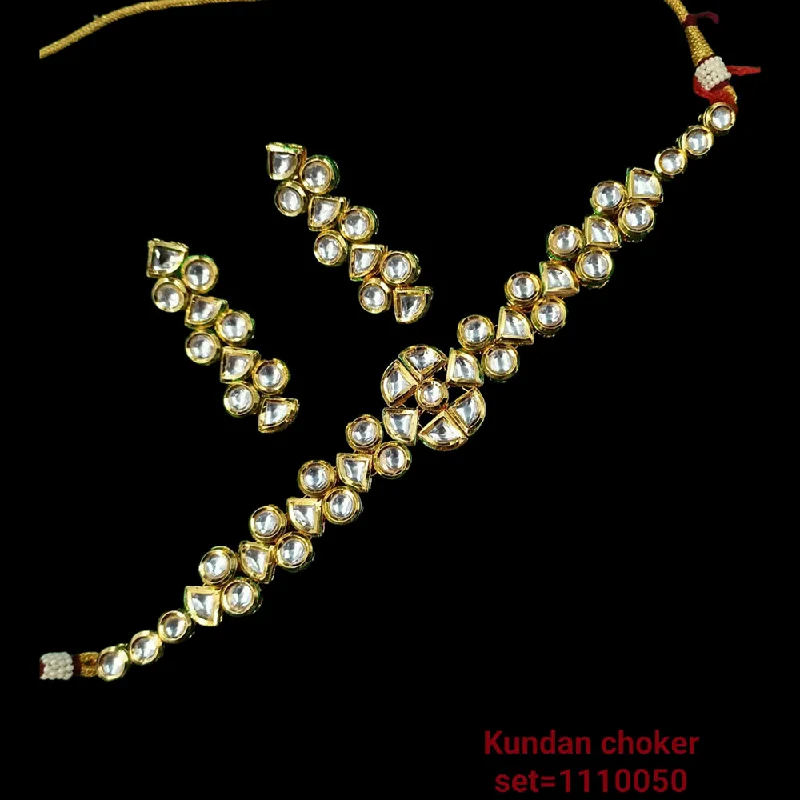 Multi-Strand Necklaces-Padmawati Bangles Kundan Stone Gold Plated Necklace Set