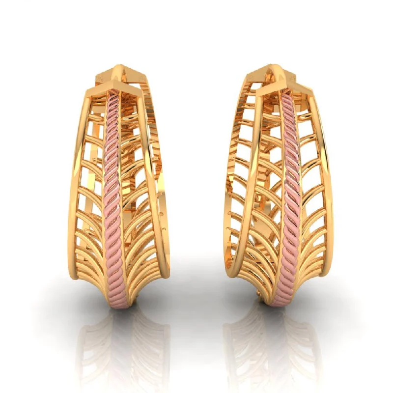 Multi-Strand Earrings-22k Elegant Gold Earrings With A Hint Of Yellow Gold And A Very Distinctive Design