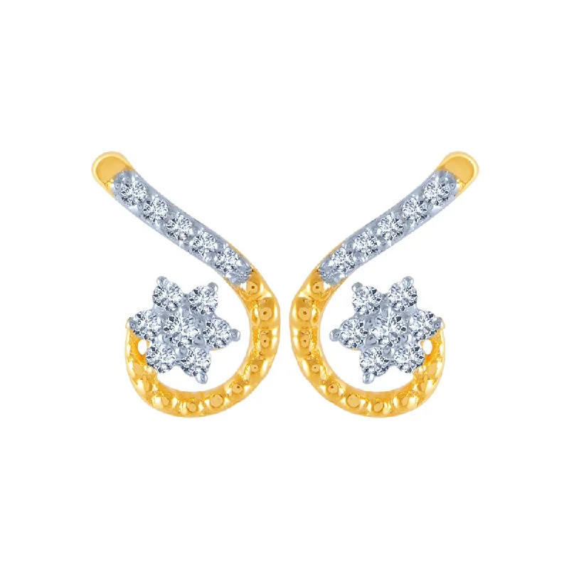 Colorful Resin Earrings-18k (750) Yellow Gold And Diamond Stud Earrings For Women