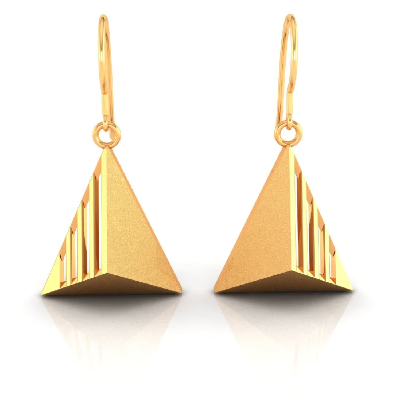 Unique Boho Earrings-14k Exclusive Gold Earrings In A Conical Shape