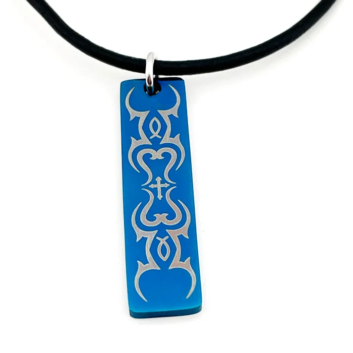 Fine Jewelry Necklaces-Fish Cross Tribal Tag Necklace