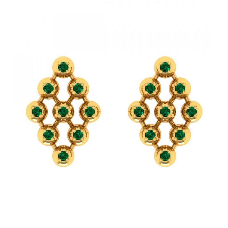 Gemstone Drop Earrings-22KT (916) Yellow Gold Earrings For Women