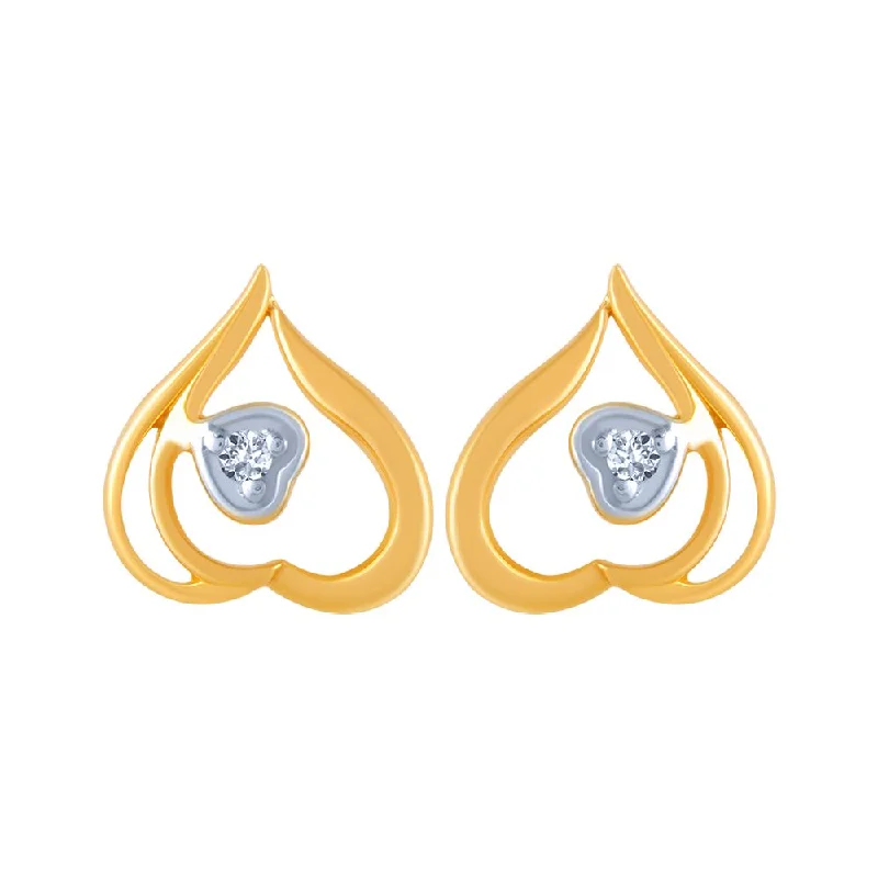 Funky Earrings for Teens-18k (750) Yellow Gold And Diamond Stud Earrings For Women