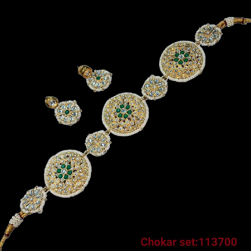 Custom Infinity Necklaces-Padmawati Bangles Kundan Stone Necklace Set