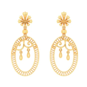 Chic Dangle Earrings-14k Enticing Gold Earrings Design With Immaculate Details