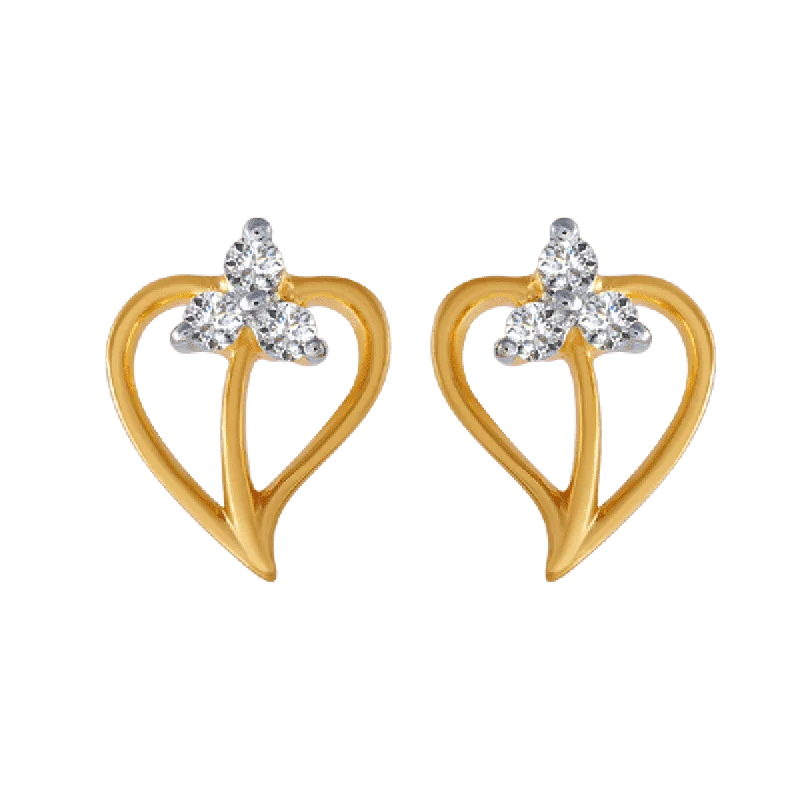 Unique Hoop Earrings-18KT (750) Yellow Gold And Diamond Clip-on Earrings For Women