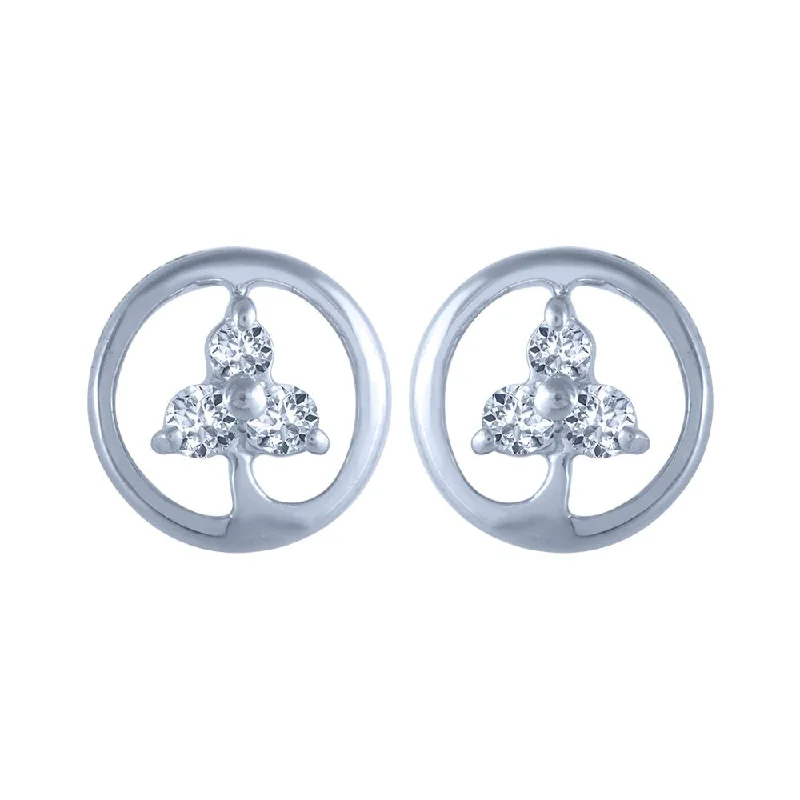 Classic Pearl Earrings-18k (750) White Gold And Diamond Stud Earrings For Women