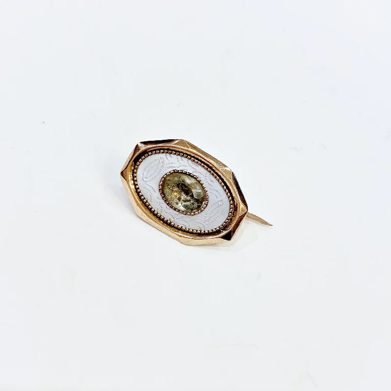 Vintage Diamond Brooch-Vintage Diamond Brooch-Estate Collection Brooch - Antique Peridot