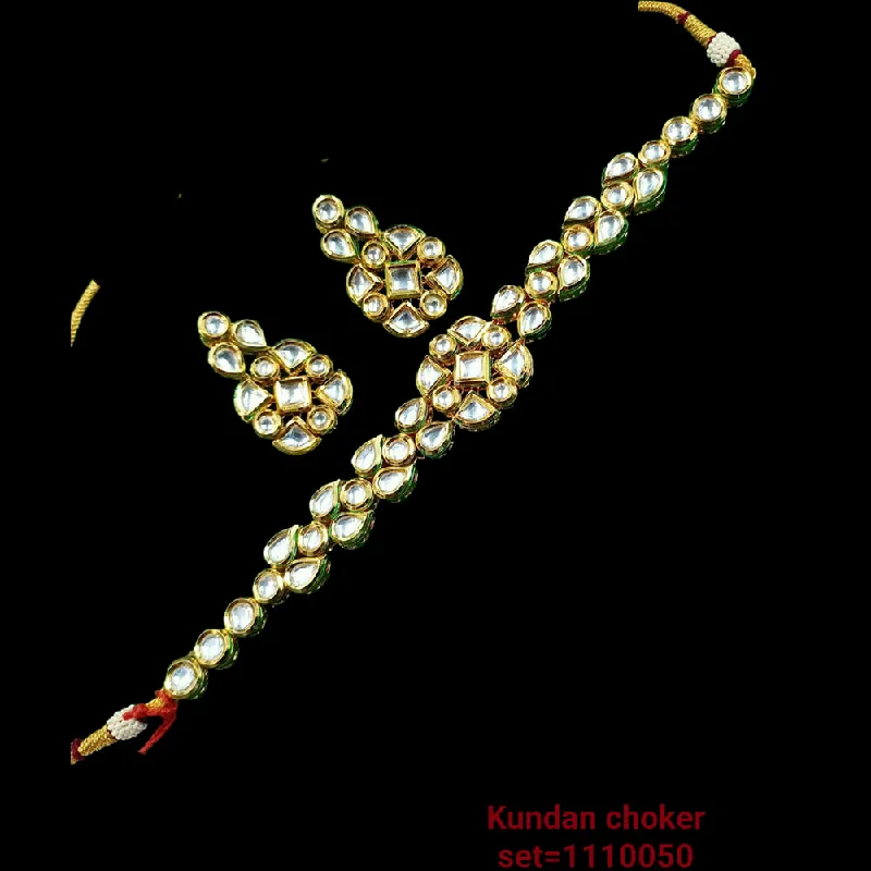 Birthstone Necklaces for Gifts-Padmawati Bangles Kundan Stone Gold Plated Necklace Set