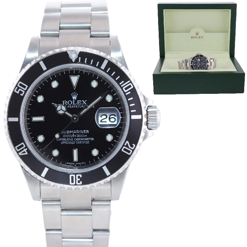 Fashionable Watches for Teens-2009 ENGRAVED REHAUT Rolex Submariner Date 16610 T Steel 40mm SEL Watch Box