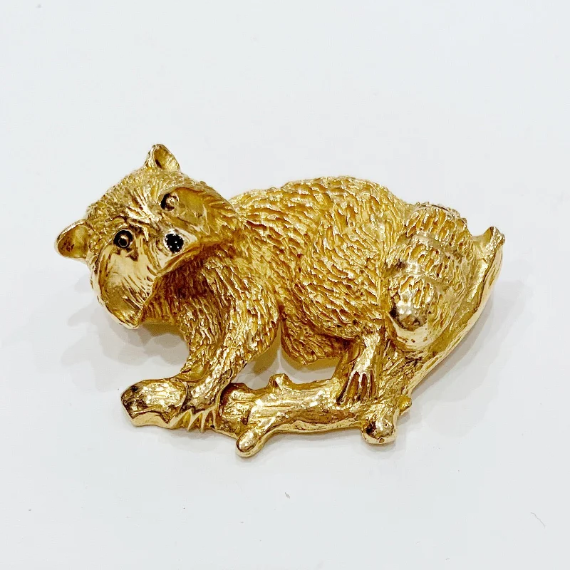 Custom Animal Brooch-Custom Animal Brooch-Estate Collection Brooch - Raccoon