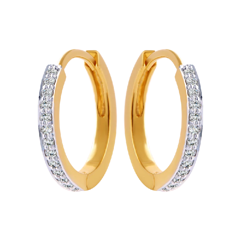 Fine Jewelry Earrings-18KT (750) Yellow Gold And Diamond Clip-on Earrings For Women