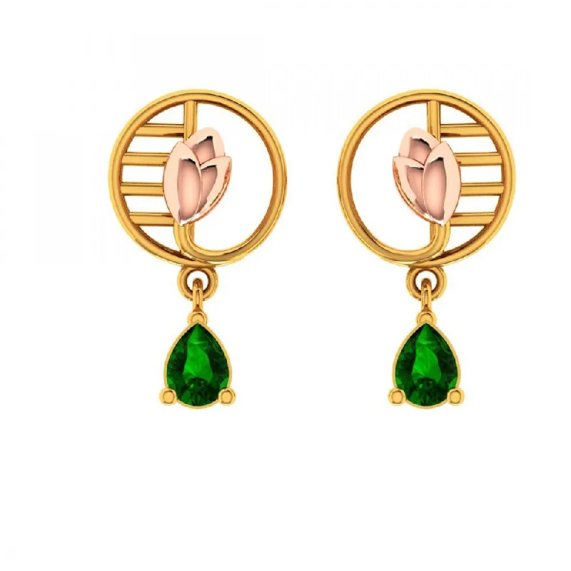 Large Gold Earrings-14KT (585) Yellow Gold Earrings For Women