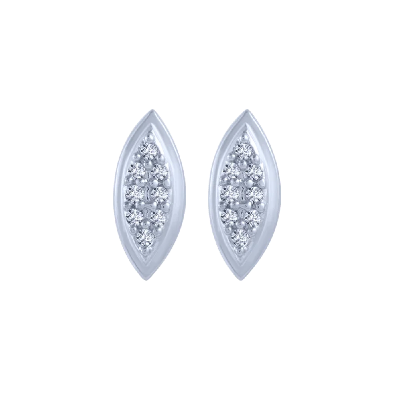 Artistic Drop Earrings-18KT (750) White Gold And Diamond Stud Earrings For Women