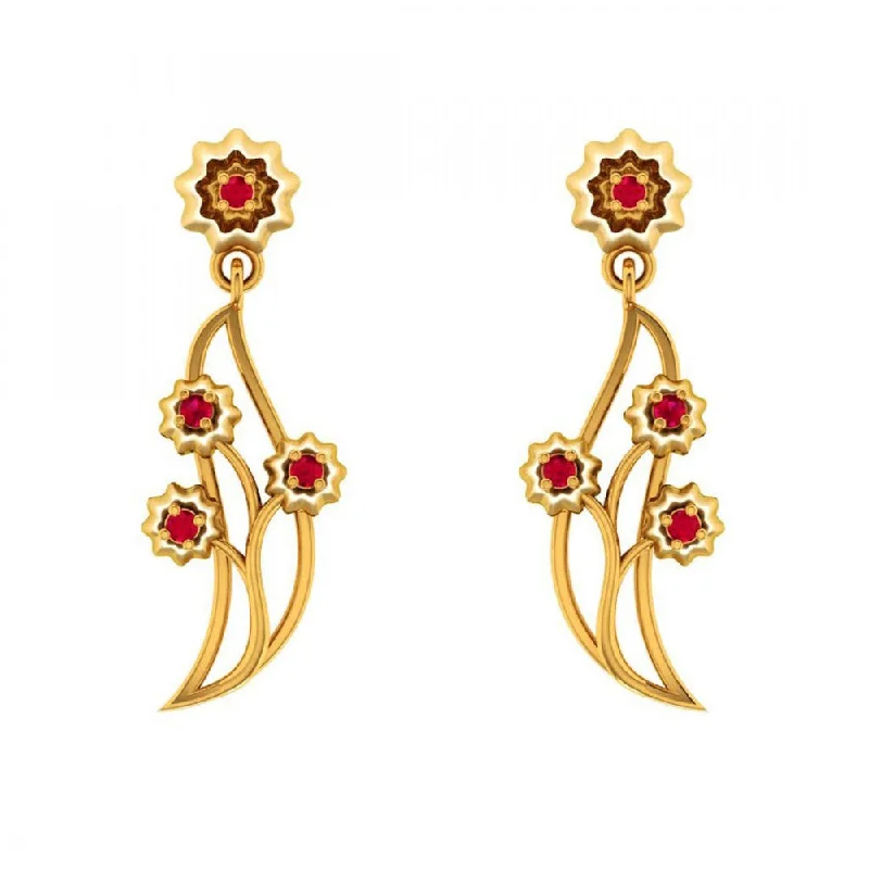 Beautiful Dangle Earrings-22KT (916) Yellow Gold Earrings For Women