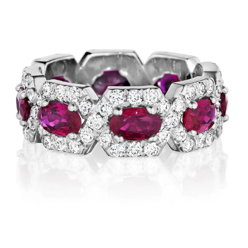 Simple Gemstone Rings-CHANCE MODERN PAVE RUBY