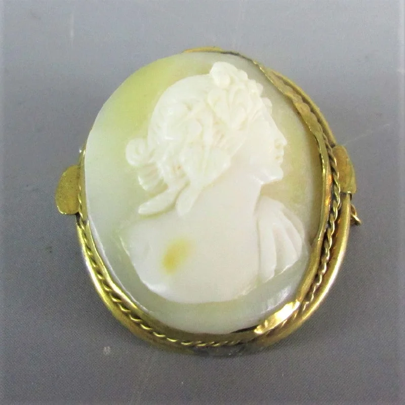 Stylish Crystal Brooch for Weddings-Stylish Crystal Brooch for Weddings-Gilt Cameo Brooch Depicting Young Lady Antique Victorian c1900